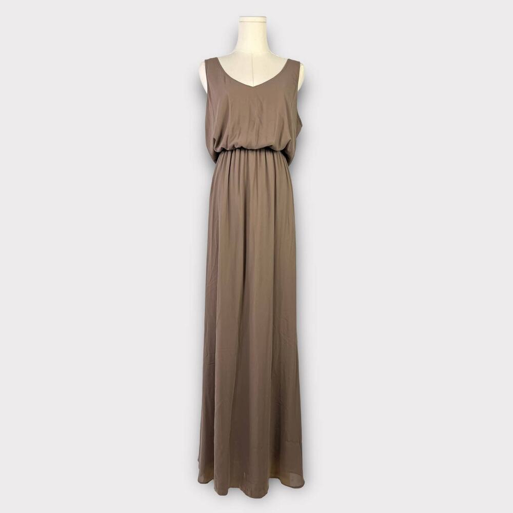 Show Me Your Mumu Kendall Maxi Dress in Dune Chiffon Size Medium